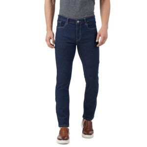 INKD Men's Stretchable Regular Fit Jeans (INDIGO - Aegean, 36), Mid Rise