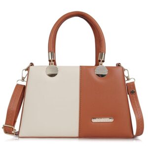 Gold Rose Women’s Elegant Color Block Handbag – Stylish Top Handle Purse for Office, Party & Daily Use | Premium Structured Ladies Hand Bag