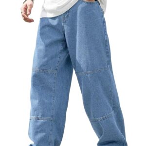 URBAN POCKETS Jeans for Men | Denim Jeans | Baggy Fit | Wide Leg | Patchwork Style | Street Fashion | Casual Wear (U-26-27)