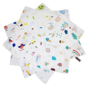 Double Layered Cotton Handkerchief For Women, Girls, Kids/Pure Cotton Face Towel, Printed Hanky (White) (25x25 cm)