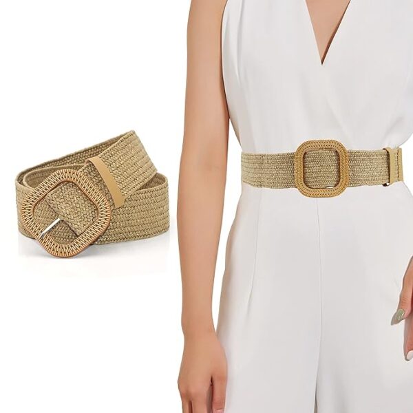 Women's Hemp Belt Ladies Jute Casual Belt Womens Waist Belts (Free Size, Beige)