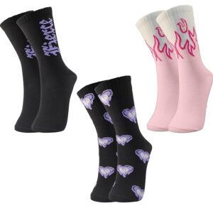 TRAZO Women's Calf Length Designer Knitted Multicolor, Multi-Purpose Socks | Socks for Women (Pack of 3)