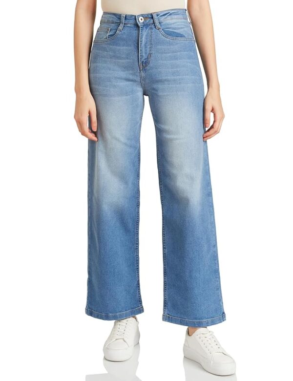 Amazon Brand - Symbol Women Wide Leg Jeans (High Rise | Full Length) (Available in Plus Sizes)