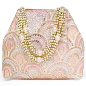 Peora Sequins Motifs Potli Bag for Women Handmade Wristlet Handbag Stylish Bridal Purse Fashion Bag for Girls