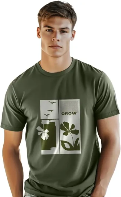 NOBERO Men Cotton Graphic Printed Regular Fit T-Shirt