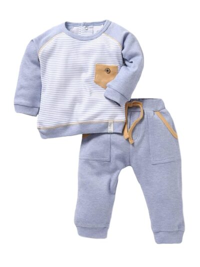 BABY GO Baby Boys Cotton Clothing Set | Full Sleeve T-Shirt & Pants Combo | Newborn Infant Outfit | Soft Fleece Tracksuit with Cute Animal Print | Casual Daily Wear Co-ord Set
