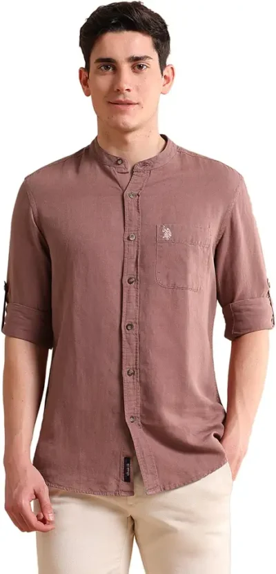 U.S. POLO ASSN. Regular Fit Shirt for Men - 100% Cotton, Breathable & Comfortable, Full Sleeves Casual Shirt for Men