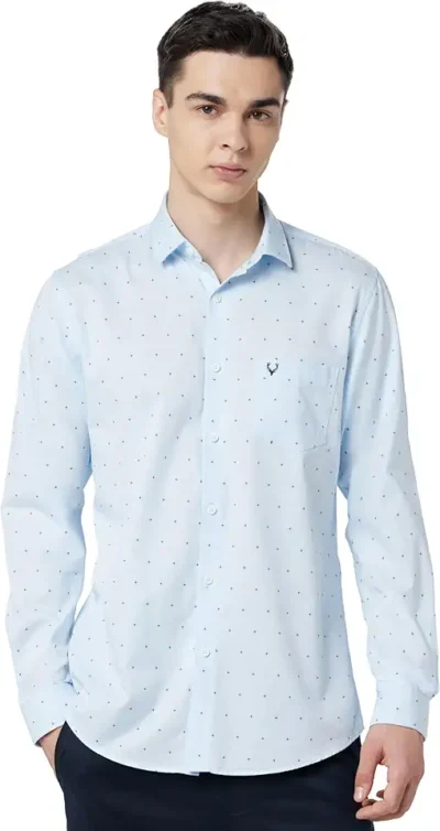 Allen Solly Men’s Printed Formal Shirt | Regular Fit, Smooth Fabric, Contemporary Office Style