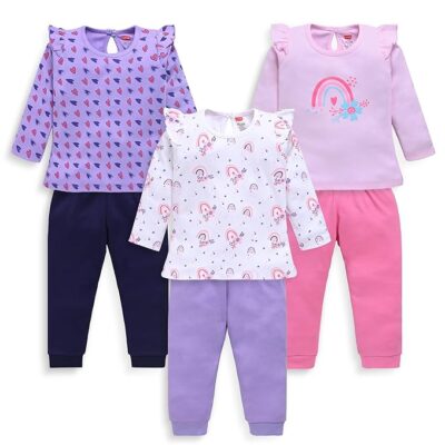 LuvLap Baby-Girls F/S Girls Top & Pyjama Set